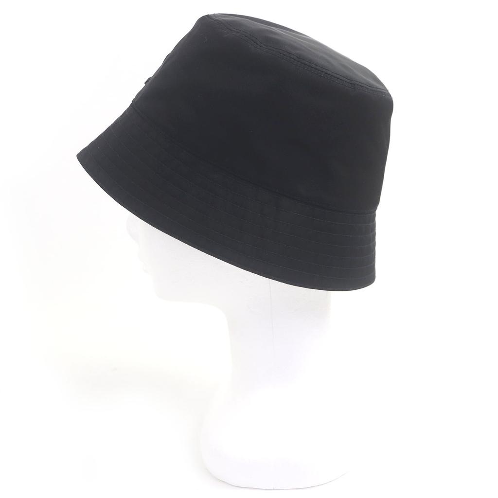 Excellent PRADA hat Triangle logo Re-Nylon black recycled polyamide mens S 2HC137 Used