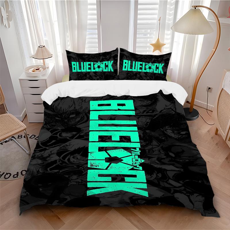 3Pcs Blue Lock Heroic Battle Bedding Set Soft Fabric Duvet Cover Pillowcases Christmas Xmas Halloween Gift 1 Duvet Cover 2 Pillowcase S120