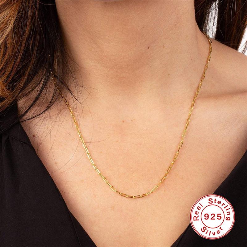 Stylish And Simple S925 Sterling Silver Classic Basic Versatile Adjustable Small Gold Ball Tail Chain Necklace Collarbone Chain