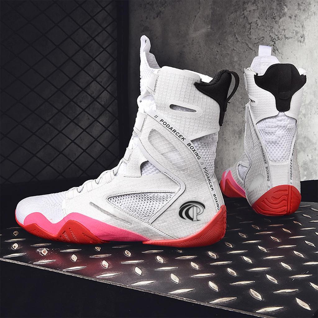 High-top Men's Wrestling Shoes Free Sparring Boxing Shoes Anti-slip Martial Art Shoes Gym Fitness Training Sneakers