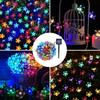 CTRIC Outdoor Solar LED String Lights 9.5M 50 LEDs 8 Lighting Modes Automatic Night Lighting Cherry Blossom Pattern Solar Fairy Tale Lamp Garden