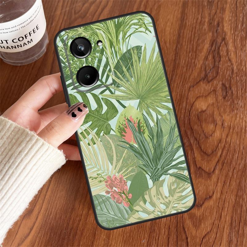 Retro Banana Leaf Plant For Realme 15 14 11 12 13 Pro Plus C35 C71 C75 C65 C55 C63 C61 C53 C51 C67 GT6 GT7 Pro Case