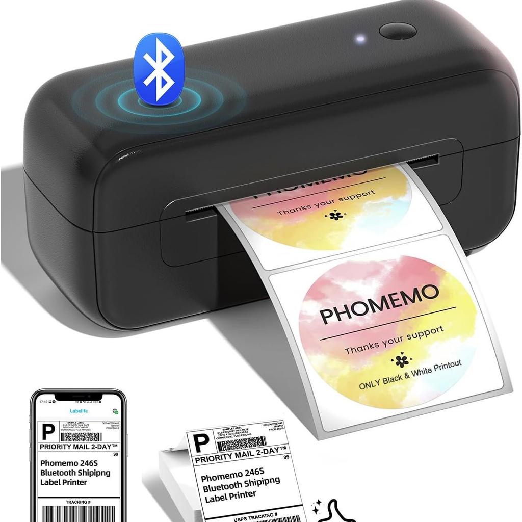 Phomemo Bluetooth termisk skrivare: Fraktsedlar, Beställningar, Streckkoder, Bläckfri