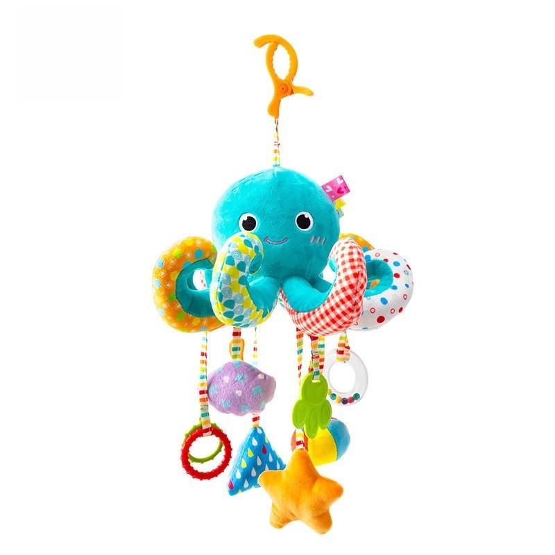 Baby Toy Car Mirror With Soft Plush Characters For Newborns And Infants