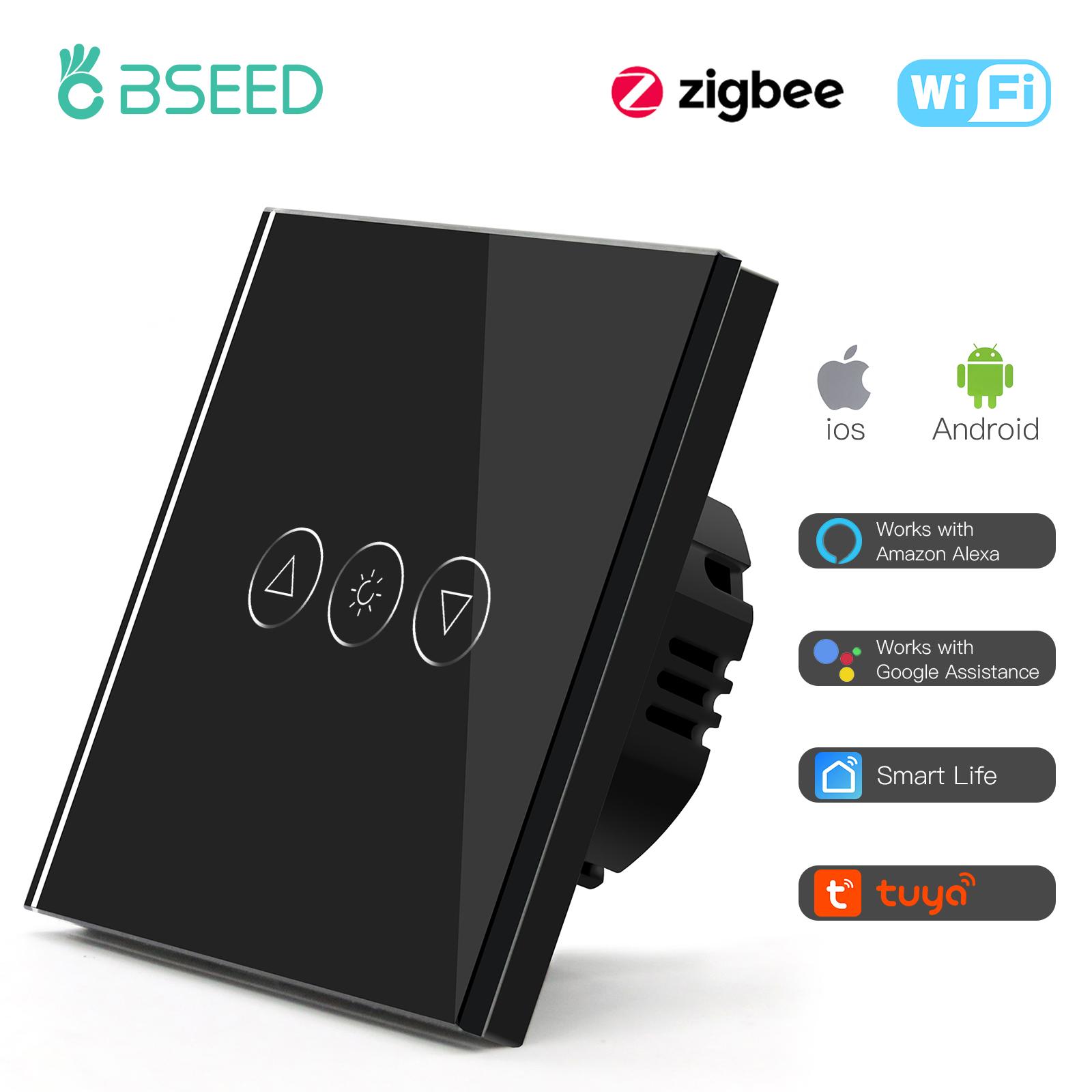 

Bseed EU Россия Новый Zigbee Сенсорный Wifi Диммер Умный Выключатель Белый Черный Золотой Серый Цвета Работает Со Smart Life Google Alexa чёрный