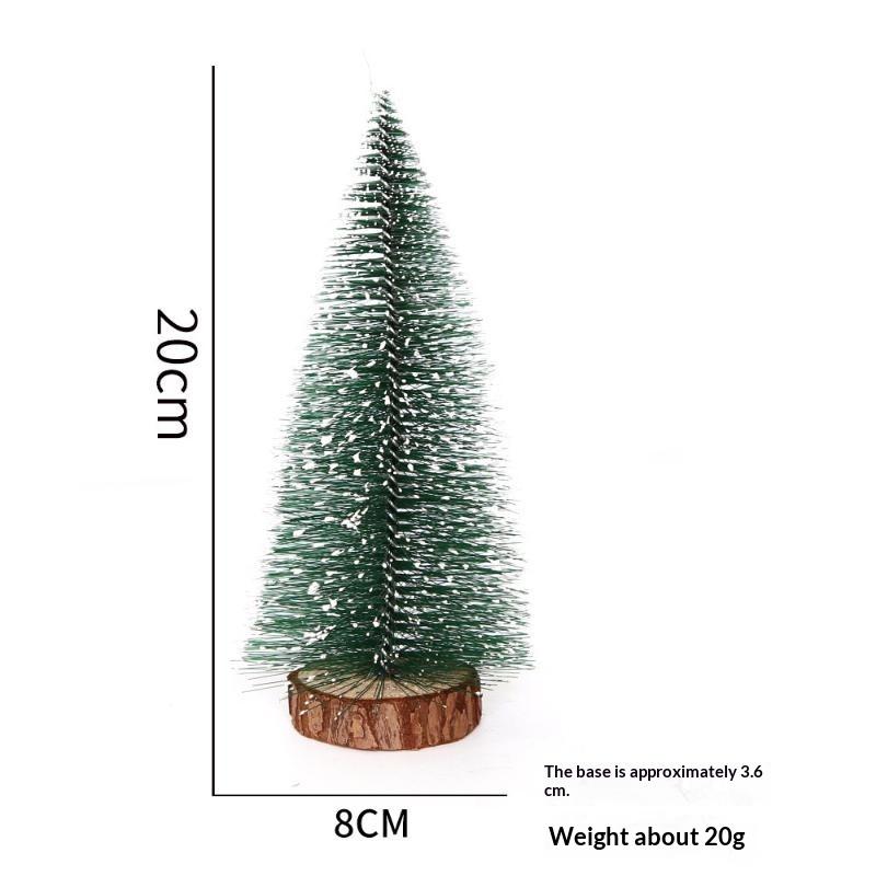 Mini Artificial Snow Frosted Christmas Trees With Wooden Bases Assorted Heights For Tabletop Holiday Home Office Party Decor