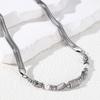 Splicing Snake Bone Necklace Men's Light Luxury High-end Sense Trendy Neck Chain Women's Niche Design Sense Does Not Fade Collarbone Chain