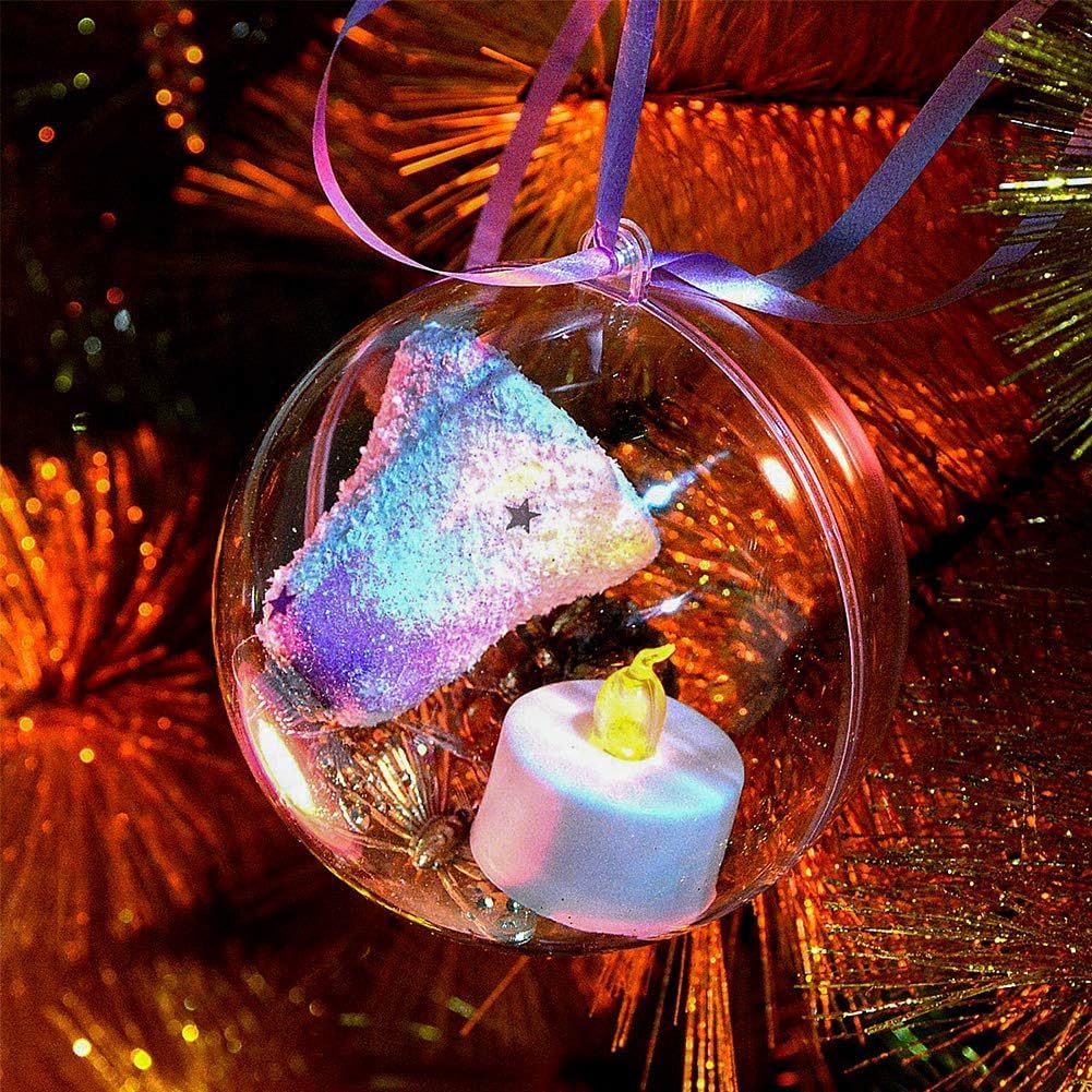 Clear Christmas Balls Plastic Empty Ball DIY Hanging Ball for Xmas Tree Pendent Ornaments Wedding Party Decor Fillable Baubles