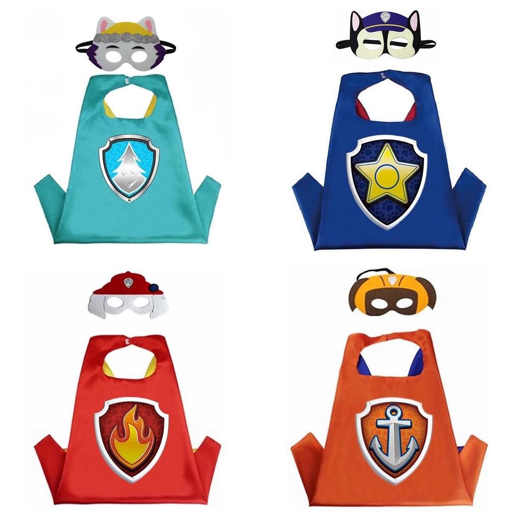 Livligt Paw Patrol Tecknad Kostym Cape Och Mask Set För Barnkalas Och Lek