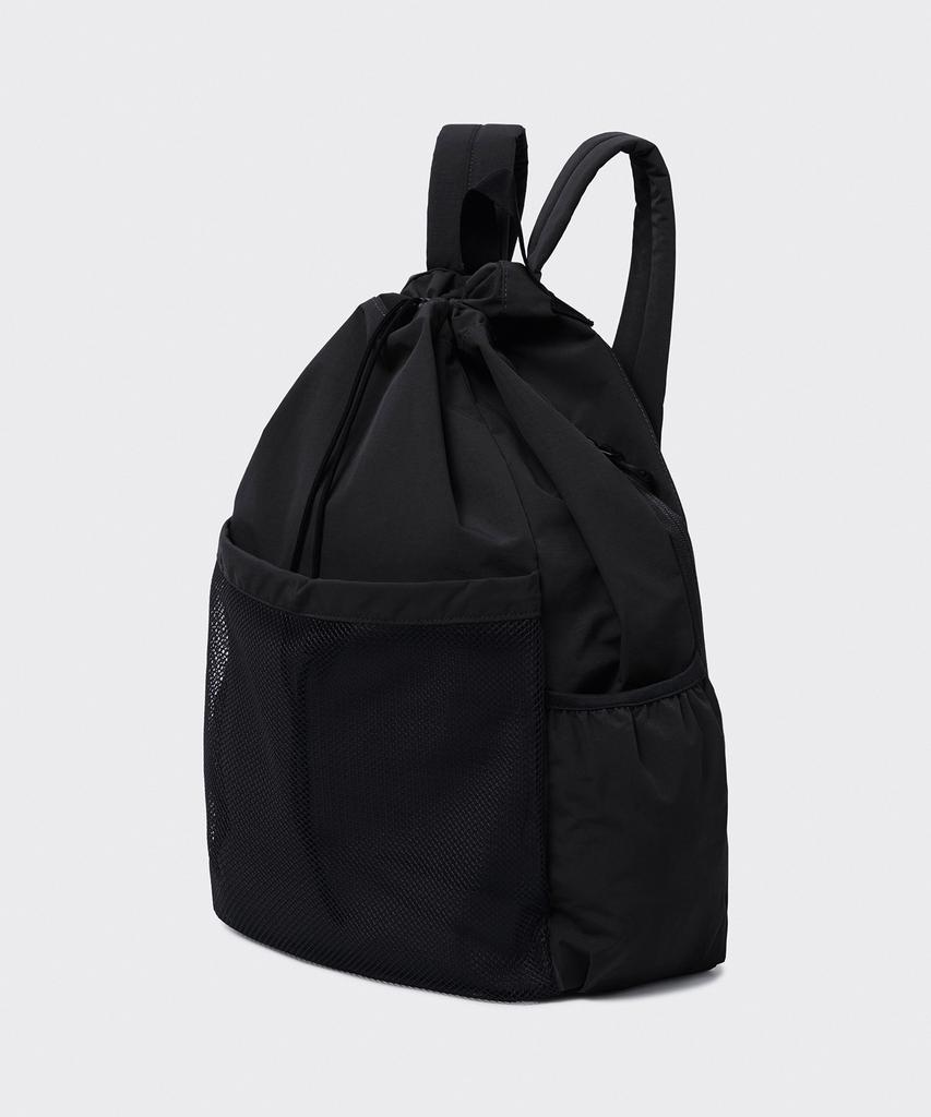 Musinsa Standard Ripstop Mesh Pocket Drawstring Backpack [Black]