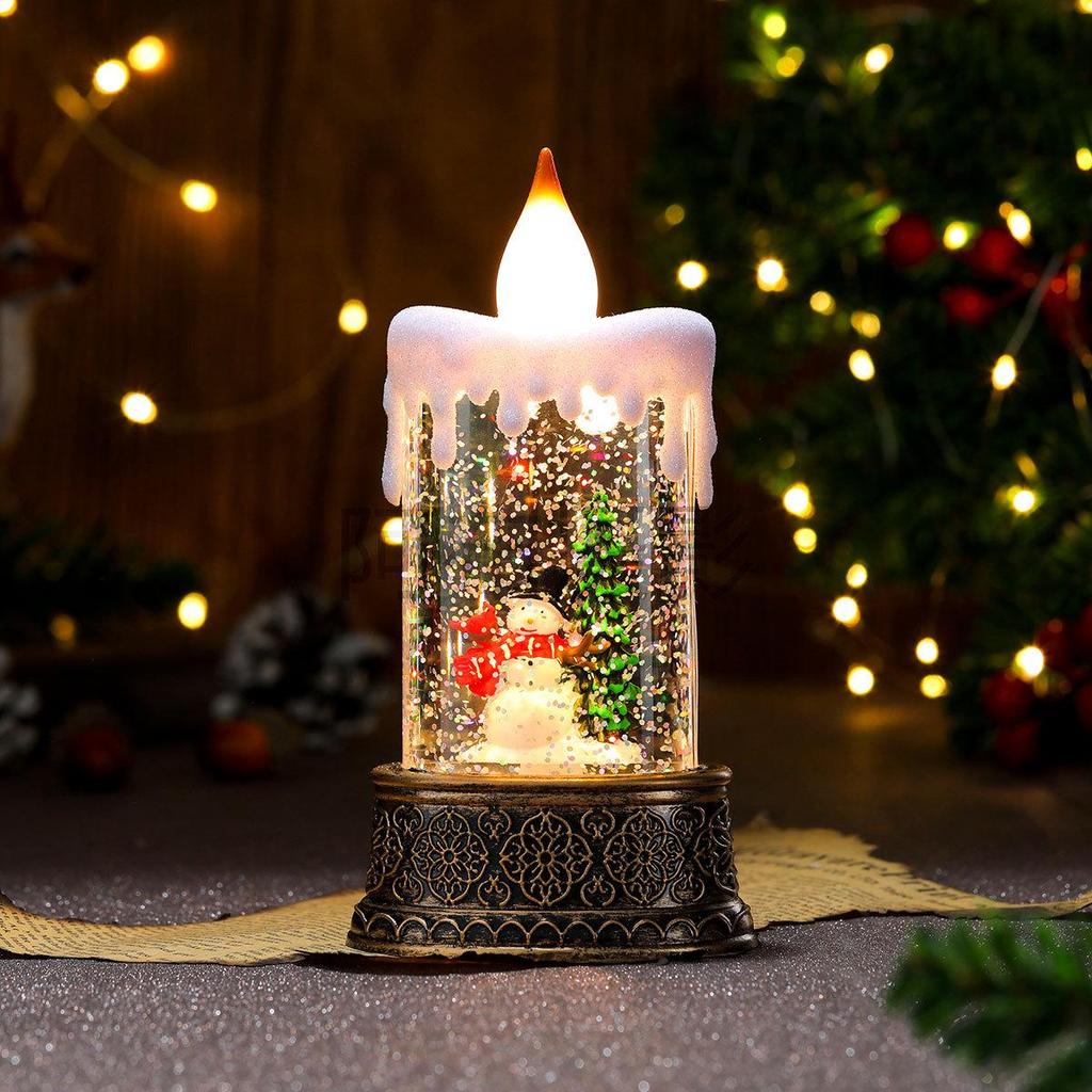 Leuchtendes Weihnachts-Telefonzellen-Ornament mit Öllampen-Szene zur Innendekoration
