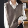 Women Vests Sweaters 2025 Sleeveless V-Neck Black White Knitted Vest Sweater Women Tops JJ146