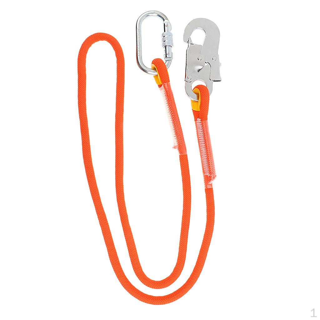 12 Safety Shock Absorbing Lanyard With Double Hooks And Carabiner