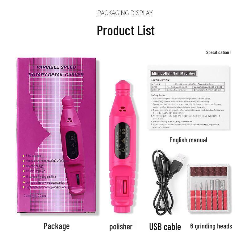 

Портативная электрическая ручка для шлифовки и полировки ногтей