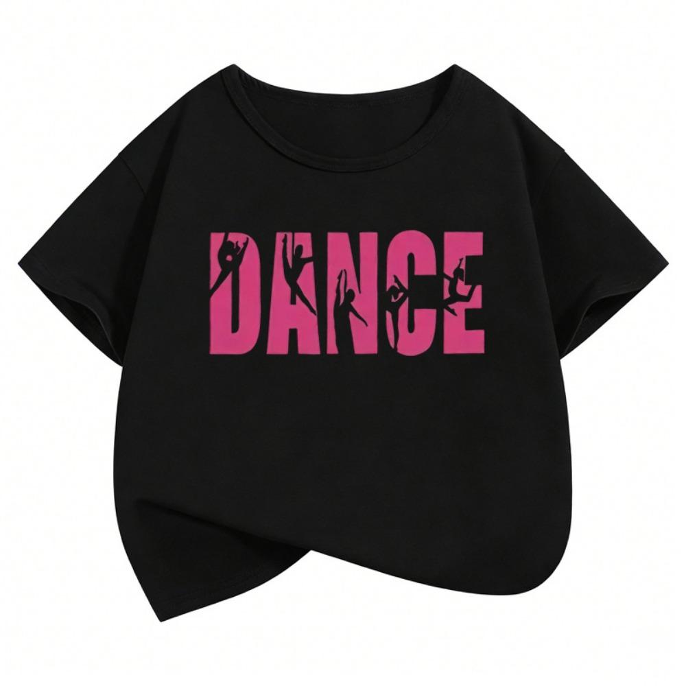 Dance Girl Design Funny T Shirts Short Sleeve Kids Children's T-shirt Boys Girls Summer Spring Casual Top Tee Shirt