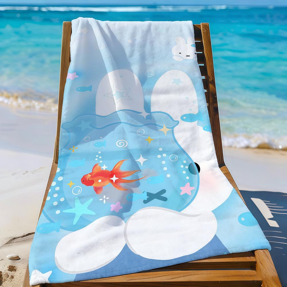 Cute M-Miffy-S Rabbit Kawaii Towel Sports Quick Dry Travel Camping Gear Sandproof Soft Light Large Beach Towel