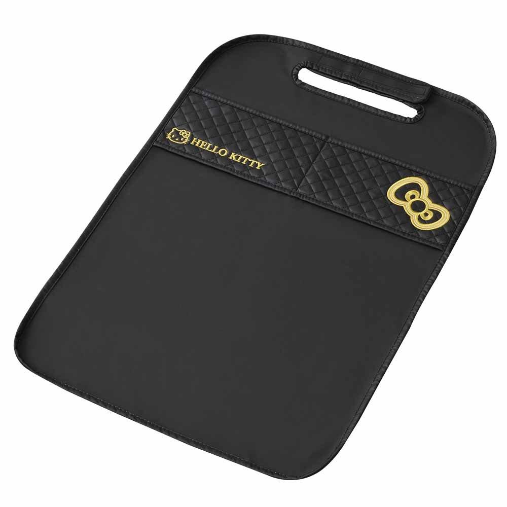 SEIWA Car Kick Guard Protects Seats from Storage Rear Black HELLO KITTY KT514, Stain, Pocket, Seat, & Gold,