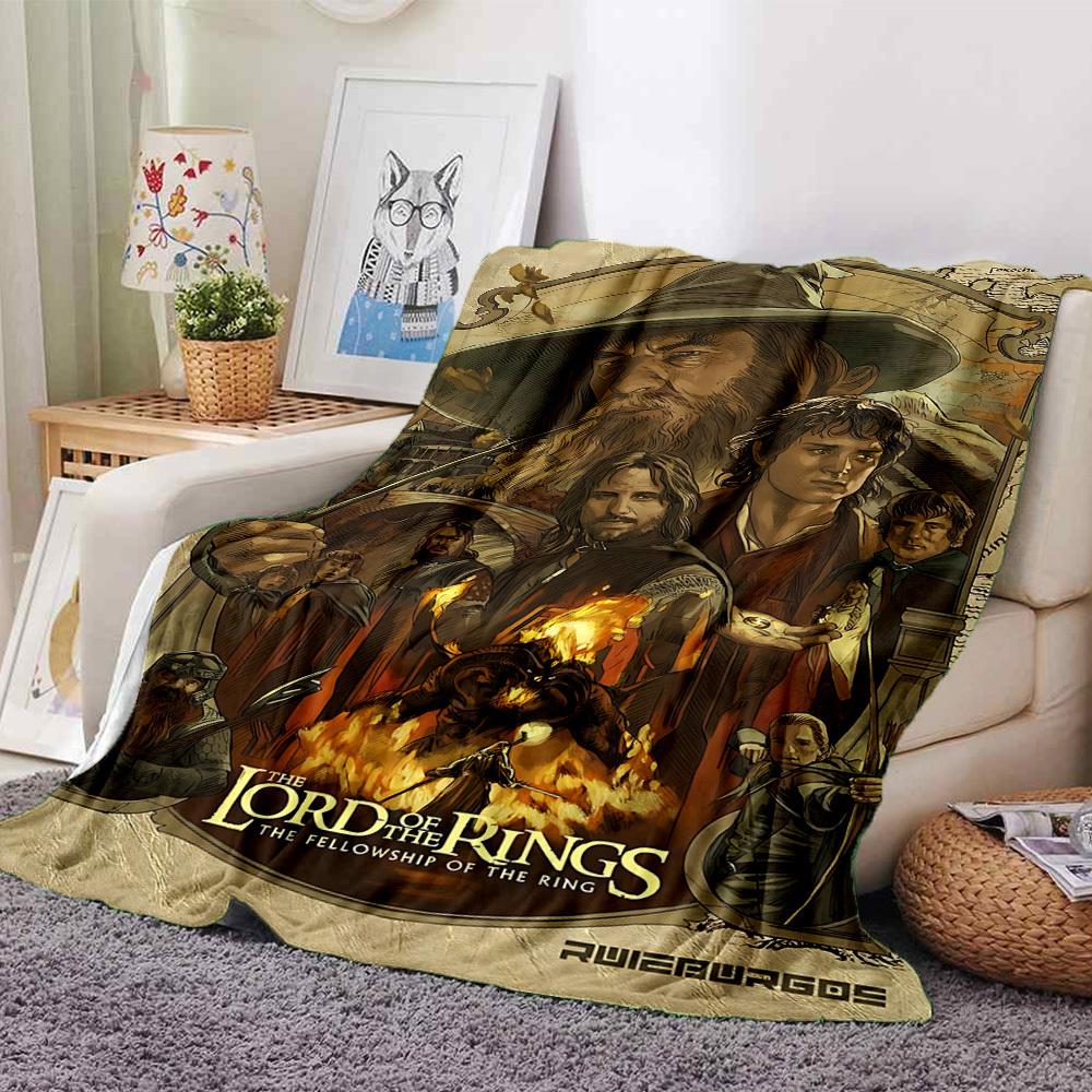 

1pc Gandalf Fellowship Flannel Blanket Soft Warm Throw for Home, Office, Travel, All-Season Cozy Bedding Gift L1469 80cmx120cm(31inx47in)