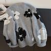Women's Color-Block Floral Jacquard Round Neck Sweater