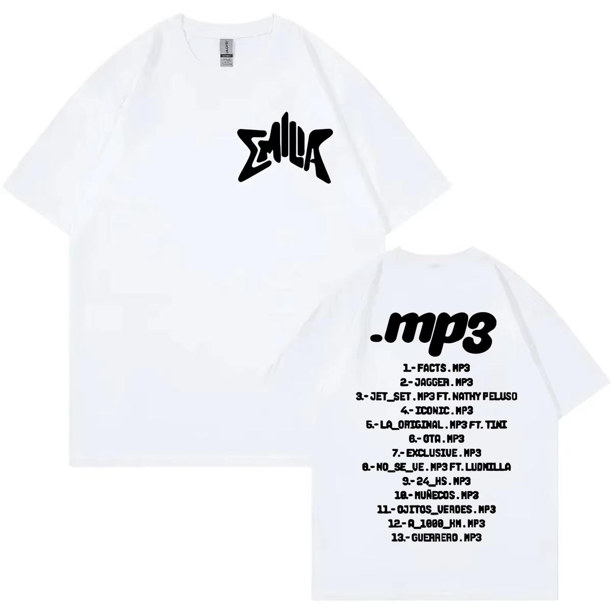 

Singer Emilia Mernes MP3 Double Sided Print Tshirt High Quality Fashion Short Sleeve T Shirts Unisex Women Casual Loose Tshirts S