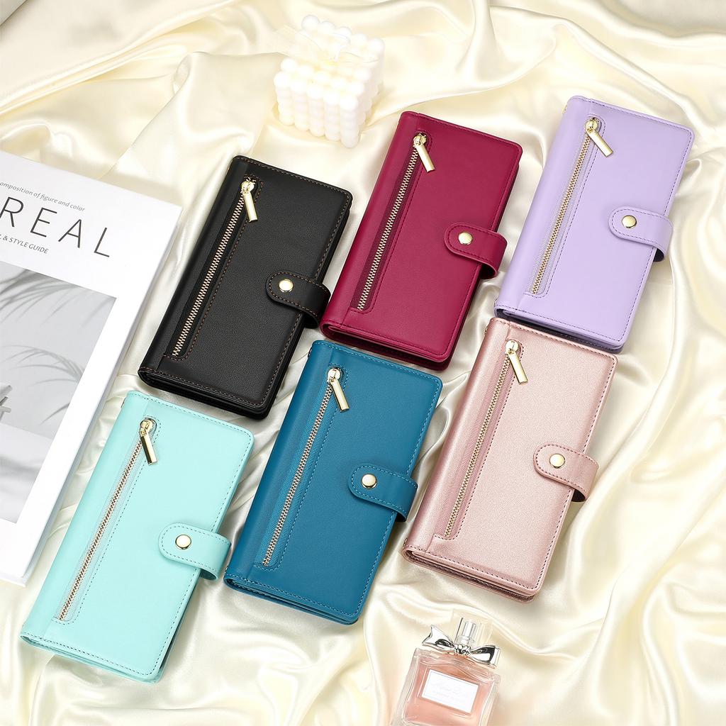Crossbody Zipper Cards Solt Wallet Leather Case For Xiaomi Redmi Note 13 Pro Plus 12 13C POCO X6 5G Lanyard Bag Pocket Cover