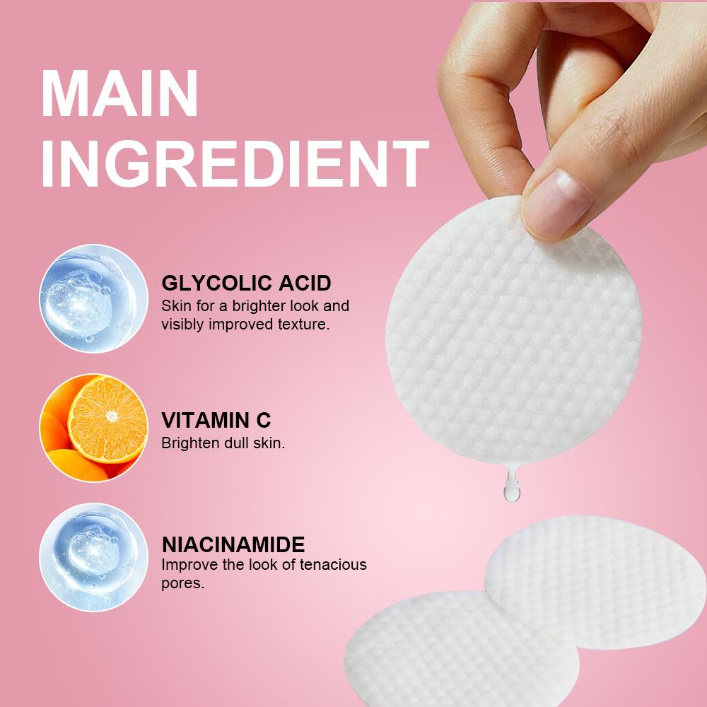 100 Pads Glycolic Acid Cleansing Pads, 20% Resurfacing Facial Pads with Niacinamide, Glycerin and Green Tea Extracts, Deep Cleanse and Brighten