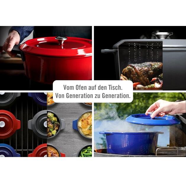 Сотейник чугунный Woll Iron с крышкой 28 см красный (828CI-010)