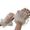 Woman Camping Shopping Fake Sleeves Ruffled Wrist Cuffs Sweater Wrist Decors