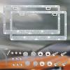 1/2Pcs 31*16cm Car Bling Crystal License Plate Frame Women Rhinestone License Plate Frame Cover Holder Car Accessories