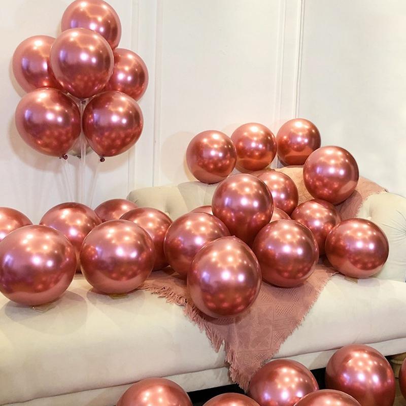20Pcs Chrome Metallic Balloons 10 Inches Latex Balloons For Diy Valentine'S Day Wedding Birthday Party  Year Decorations
