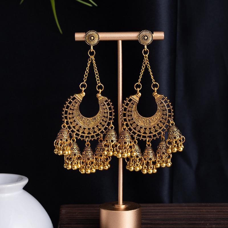 Retro Ethnic Bell Earrings: Unique Cross-border Design for Women