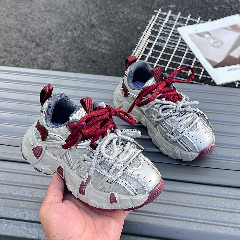 Angola Red Children's Shoes 2025 Spring New Korean Version Trendy Brand Girls Sports Shoes Boys Dad Shoes Casual
