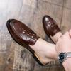 New Men Half Slippers Penny Loafers Male Casual Alligator Pattern Black Brown Mules Moccasins Breathable Driving Shoes