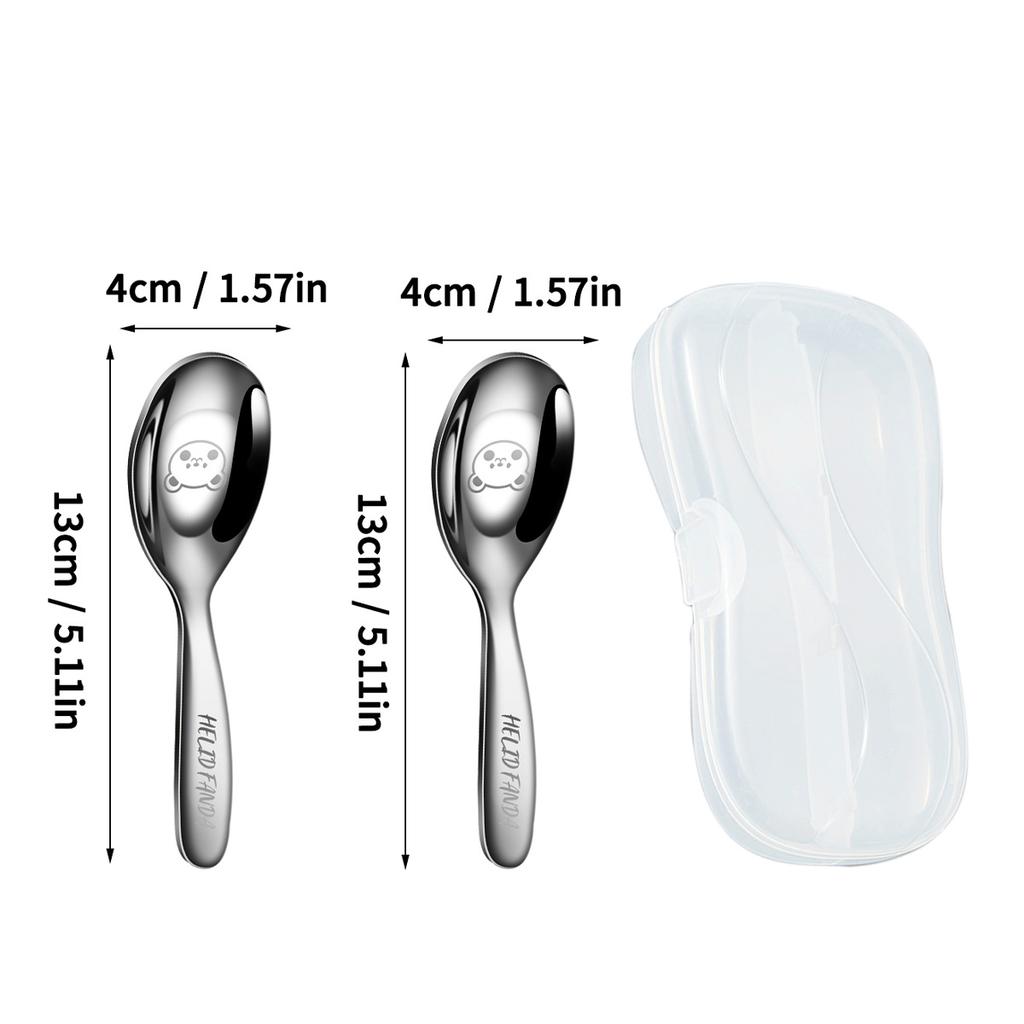 316 Stainless Steel Cutlery Set With Plastic Storage Box Portable Cute Mini Spoon Fork For Children Kitchen Tableware