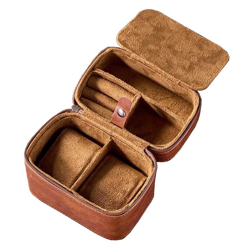 

Vintage Luxury Watch Box Leather Watches Organizer Box Portable Travel Watch Storage Boxes Men s Wrist Watches Zipper Bag