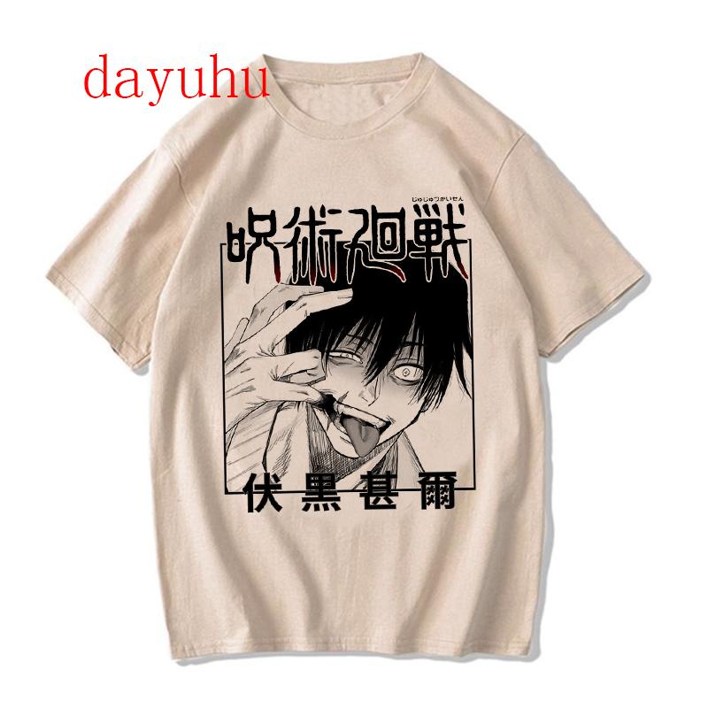 Harajuku Tshirt Unisexga Japanese Anime Jujutsu Kaisen T Shirt Gojo Satoru Tops Yuji Itadori Graphic Tees Cool Unisex Tshirt