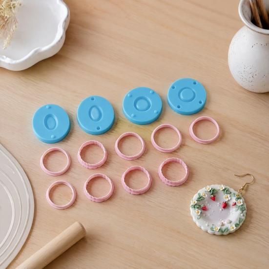 DIY Pendant Making Kit 12Pcs Mini Plate Clay Molds, Earring Molds with Positioning Base, Multi?Shape Polymer Craft Supplies Cutters for Earring,