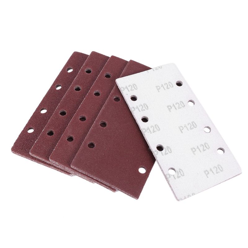 ABUL-100 Pcs Sanding Pads,Sanding Paper Hook And Loop Sand Sheet 93X185mm Punched 8 Holes Grits 40/60/80/120
