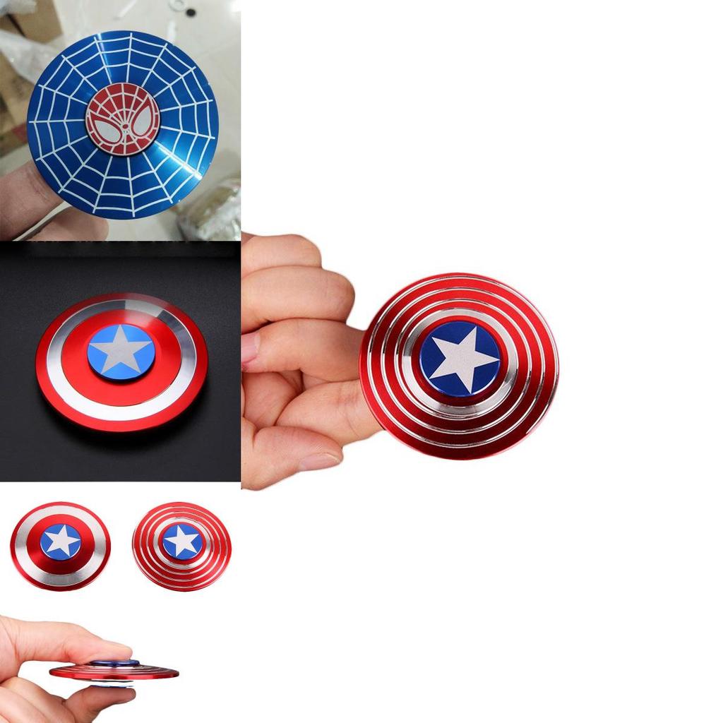 Vibrantly Colored Captain America Fidget Spinner With High-speed Rotation For Stress Relief