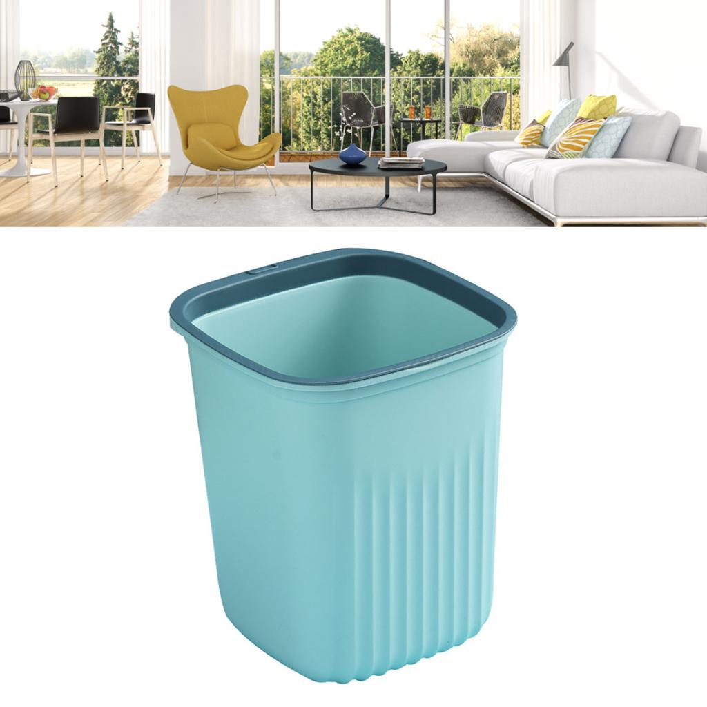 Trash Can Kitchen Office Bathroom Living Room Plastic Garbage Bin with Pressing Ring