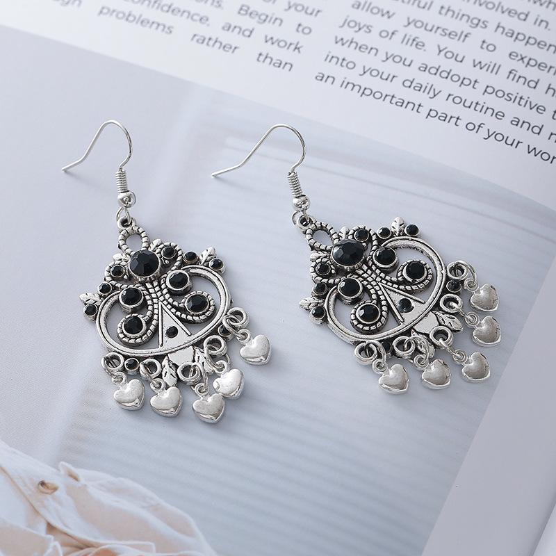 

Phoenix Heart Tassel Earrings: Ethnic, Hollowed Dangle Earrings for Women