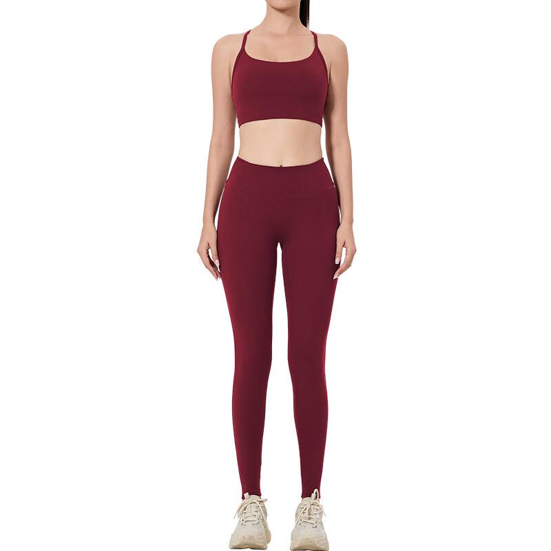 

Women s Yoga Fitness Sports Bra & Peach Hip Leggings Set S