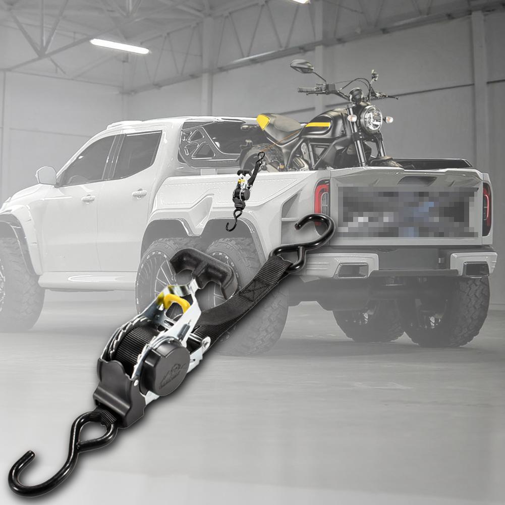 Retractable Belts with S Hook Motorcycles Ratchet Strap Tie Down Retractable Ratchet Straps for Trailers Vehicles Boat