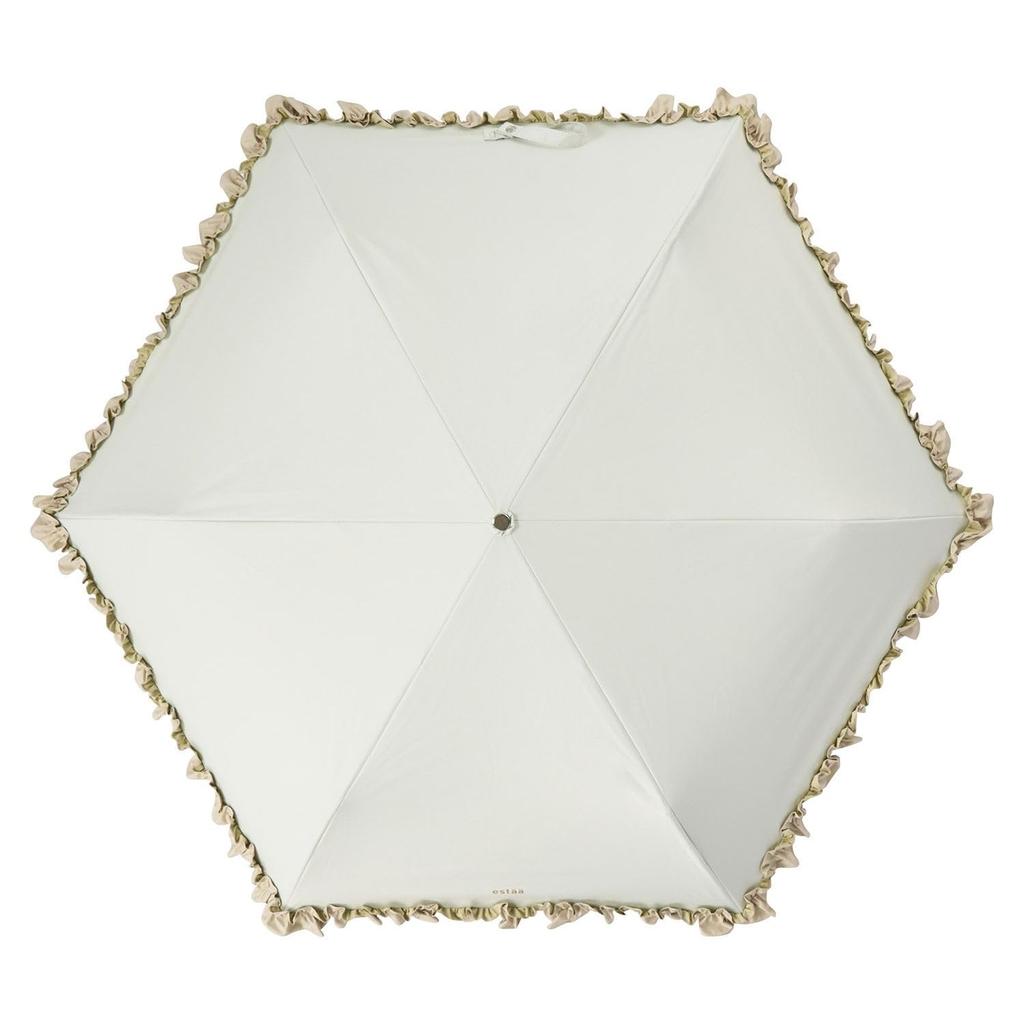 Moonbat Folding Parasol for Suitable for Sunny and Rainy Heat UV White [Esta] Women, Days, Sunshade, Shielding, Protection, Mini, Frilled,