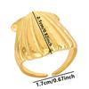 Real Gold Plated Sea Animal Ring Open Adjustable Stainless Steel Rings For Women Men Accessories PVD Ocean Beach Jewelry Anillos