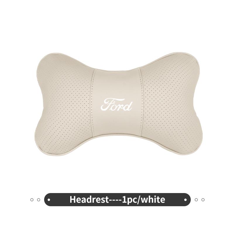 For Ford Leather Car Headrest Lumbar Support Vehicle Seat Neck Waist Cushion Fiesta Ranger Mondeo Escape Ecosport Fusion