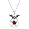Jun An E-commerce Gothic Silver & Black Onyx Pentagram Necklace