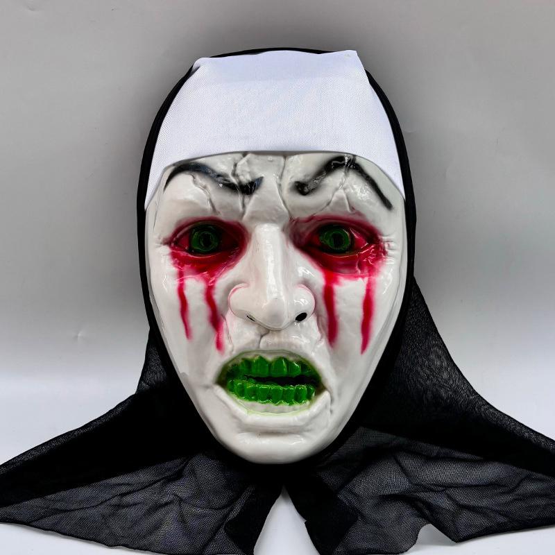 Street Style Synthetic Latex Nun Mask For Horror Theme Halloween Events