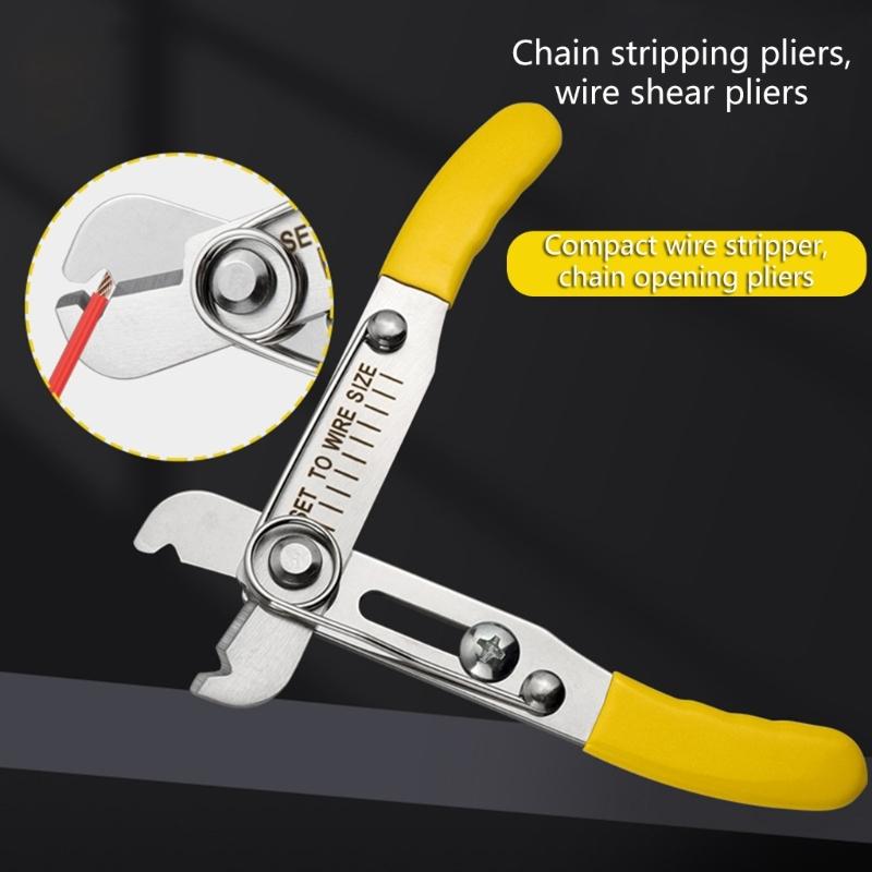 Wire Stripper And Chain Cutter Tool Stainless Steel Construction Nonslip Grip For Precise 0.5-4mm Stripping