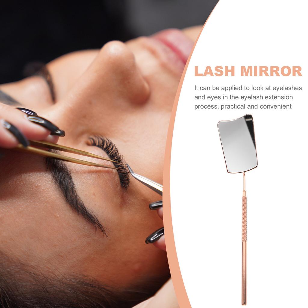 Professional Stainless Steel Lash Extension Mirror Portable Lightweight Eyelash Checking Mirror for Eyelash Extensions Face